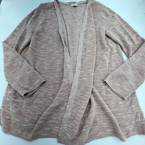 J. Jill Womens Cardigan Sweater Medium Petite Pink Knit Linen Blend - Picture 1 of 4